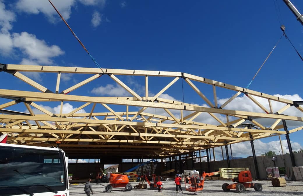 Les administrateurs de l’UFP74 en visite sur le chantier de ROCHEXPO