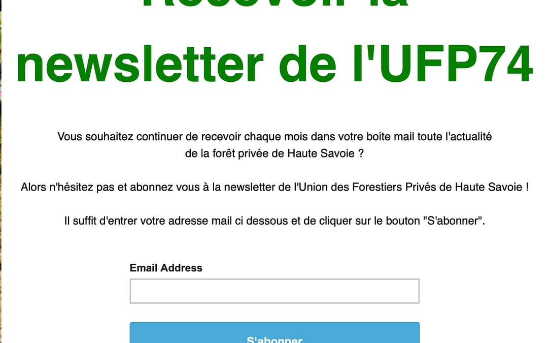 Êtes vous inscrit à la newsletter UFP 74 ?