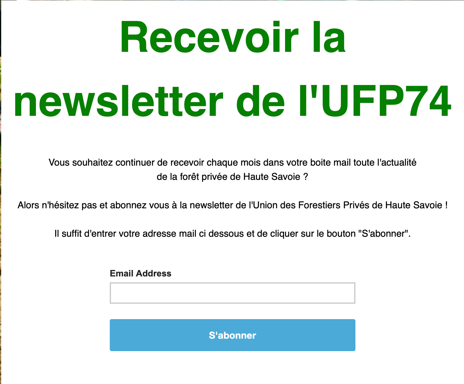 Êtes vous inscrit à la newsletter UFP 74 ?