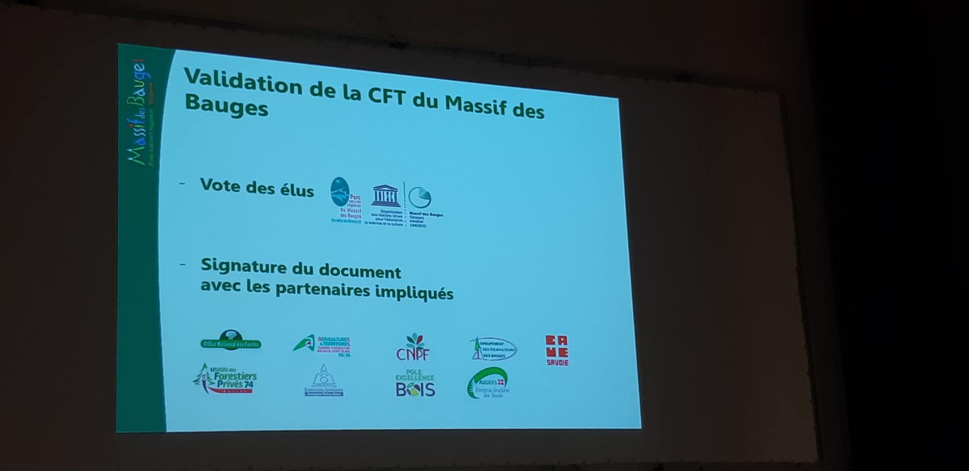 la nouvelle Charte Forestière de Territoire du Massif des BAUGES signée